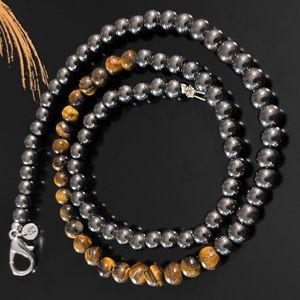 DeMarcus Alexan Tigers Eye Black Hematite Split Necklace